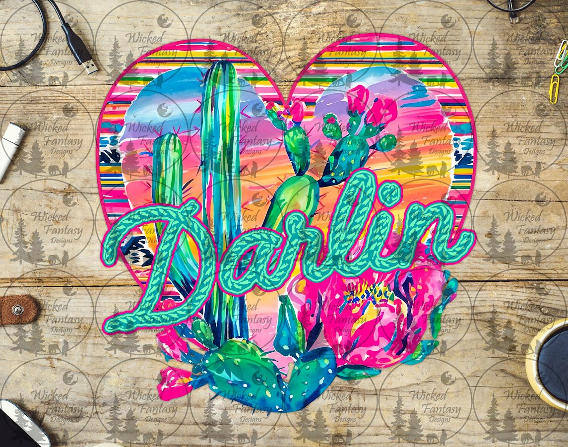 UVDTF Darlin Cactus and Heart with Serape