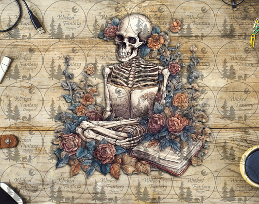 UVDTF Skeleton Cross Legged Reading Book