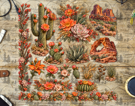 UVDTF Desert Botanicals Barrel Cactus Element Sheet