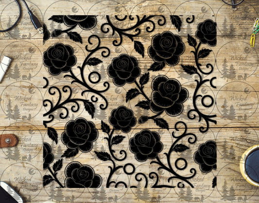 UVDTF Tattoo Rose Vines 20oz 30oz 10"x10"