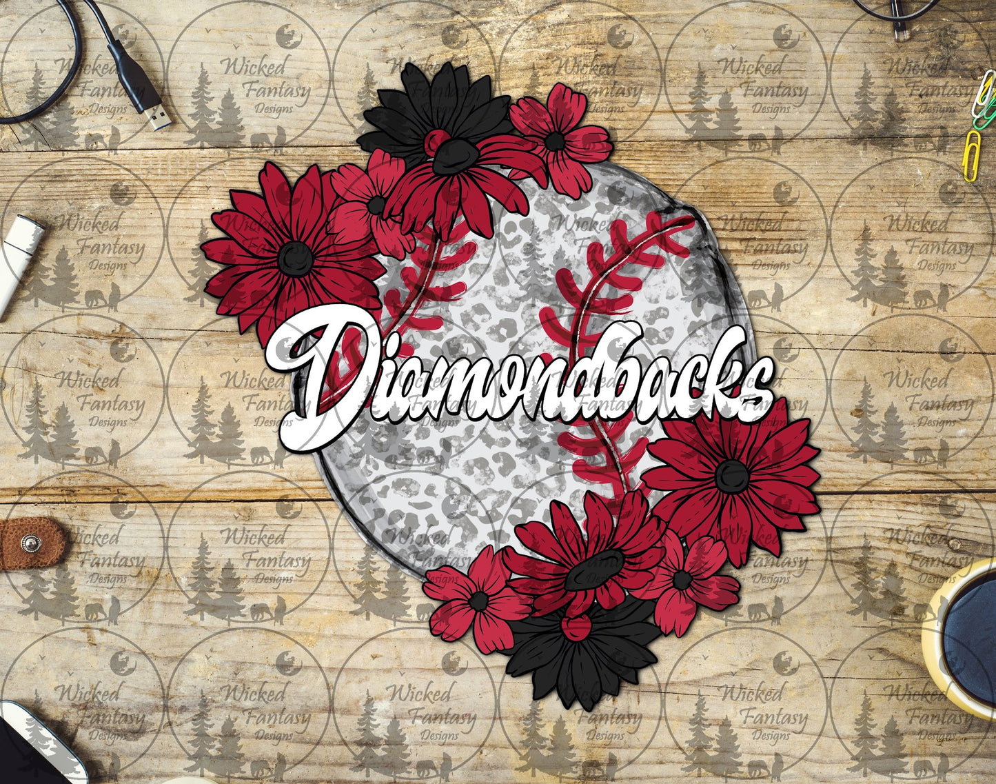 UVDTF Baseball Leopard Floral Diamond