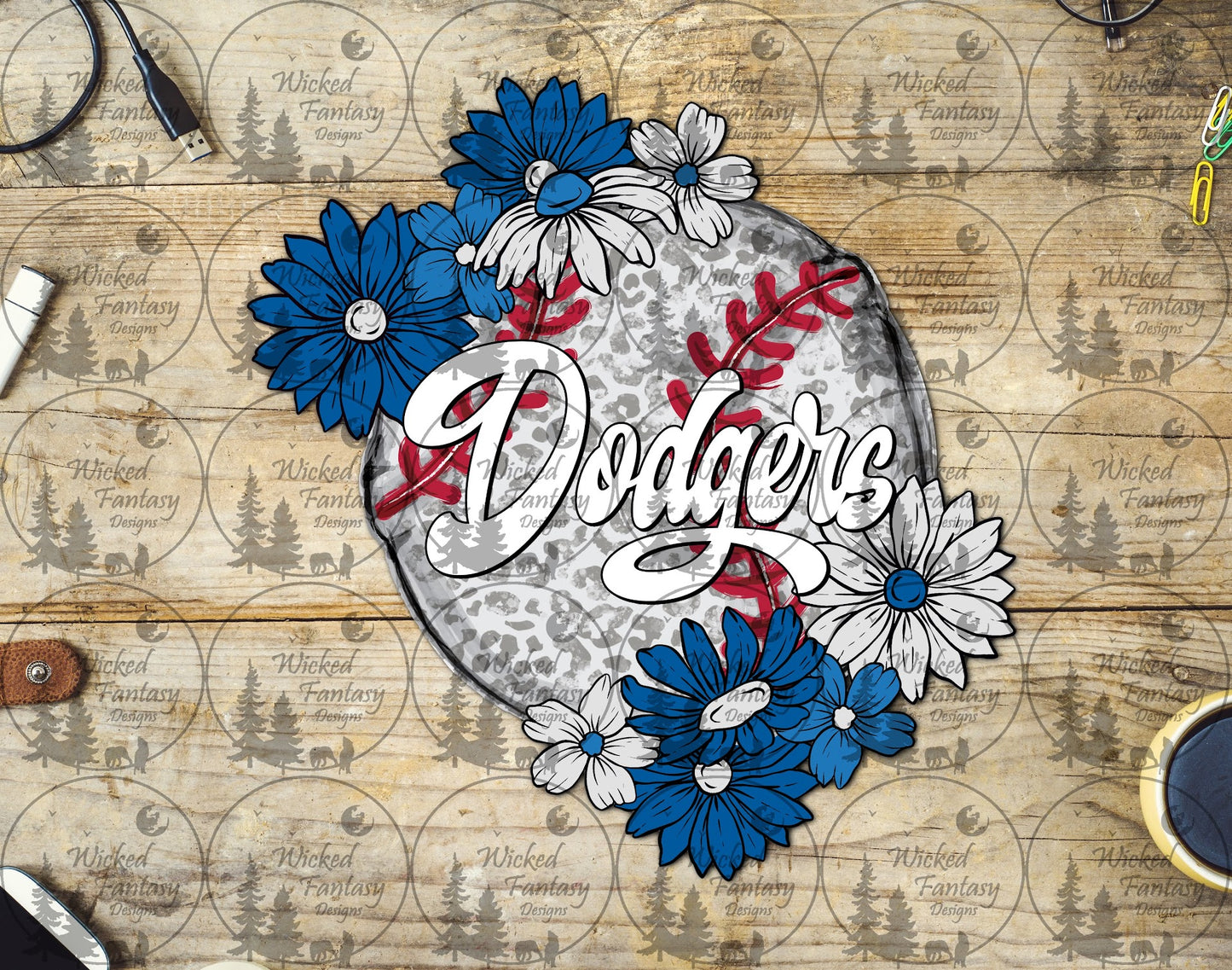 UVDTF Baseball Leopard Floral Dodg
