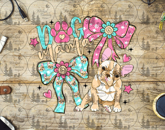 UVDTF Coquette Dog Mama and Bows Frenchie