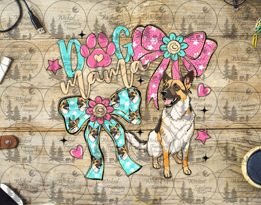 UVDTF Coquette Dog Mama and Bows German Shepherd