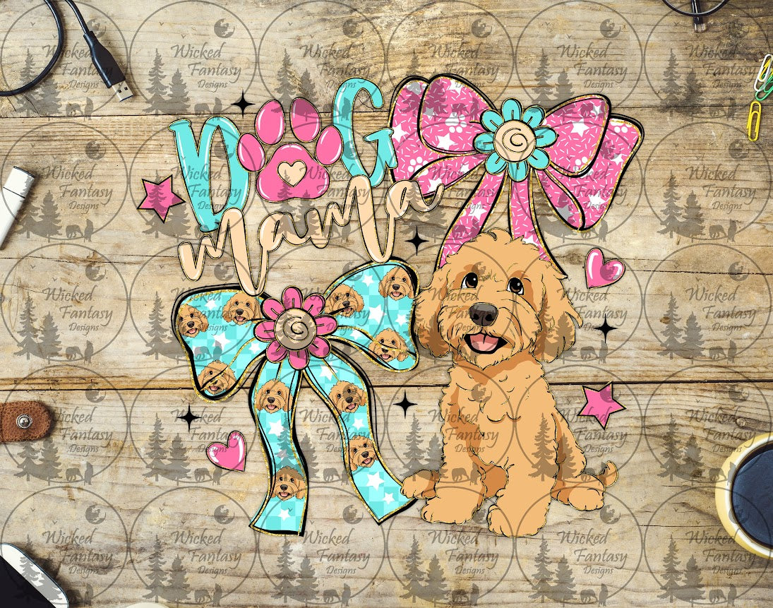 UVDTF Coquette Dog Mama and Bows Doodle