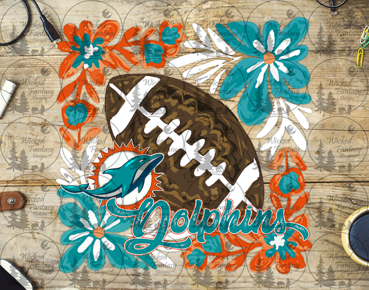 UVDTF Floral Football Dolphin
