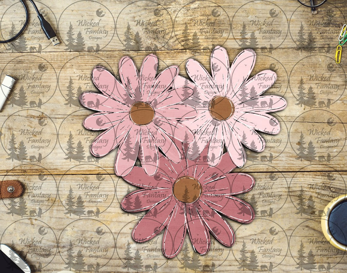 UVDTF Pink Doodle Daisies