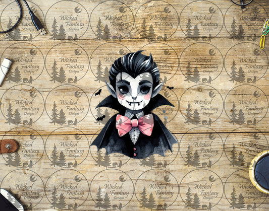 UVDTF Vampire with Pink Bow Tie