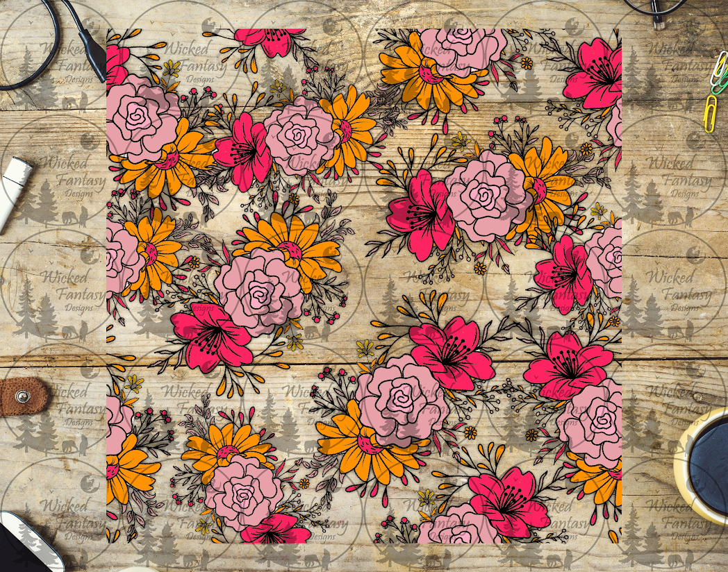 UVDTF Peonies and Sunflowers 20oz 30oz 10"x10" Element – Wicked Fantasy ...