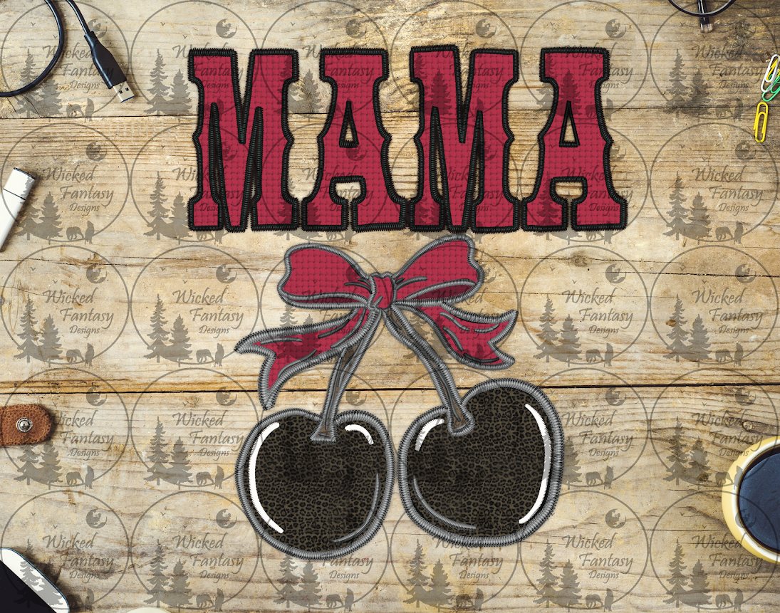 UVDTF Mama with Leopard Cherries and Bow