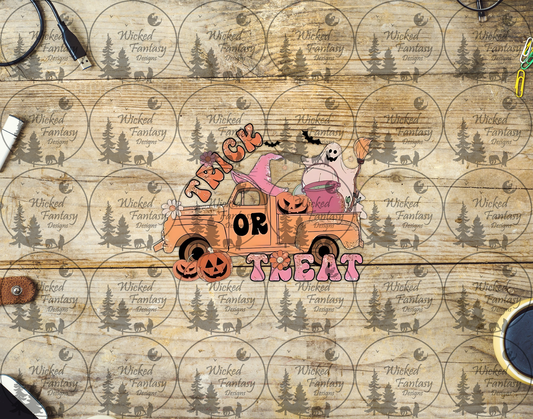 UVDTF Trick or Treat Vintage Truck and Ghost