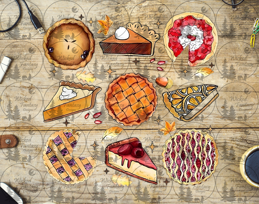 UVDTF Holiday Pies 6x7" Element
