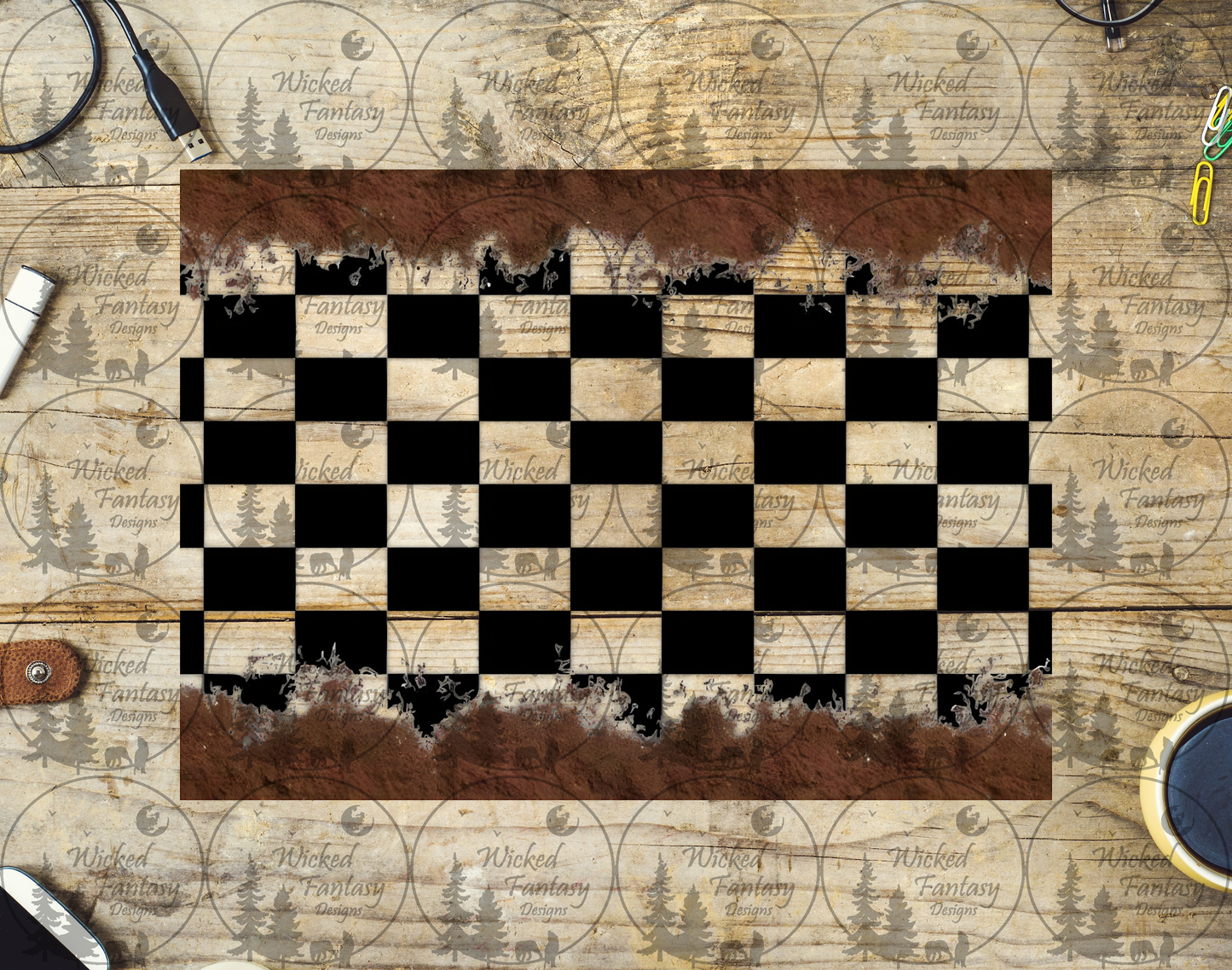 UVDTF Checkered Flag and Dirt 20oz 30oz 10"x10"