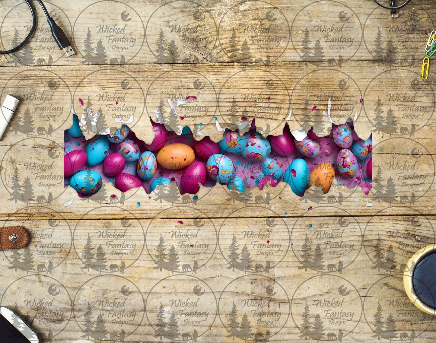 UVDTF Easter Eggs Border Element 11"