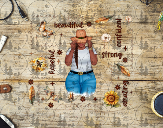 UVDTF Beautiful Confident Strong 20oz 30oz 10"x10"