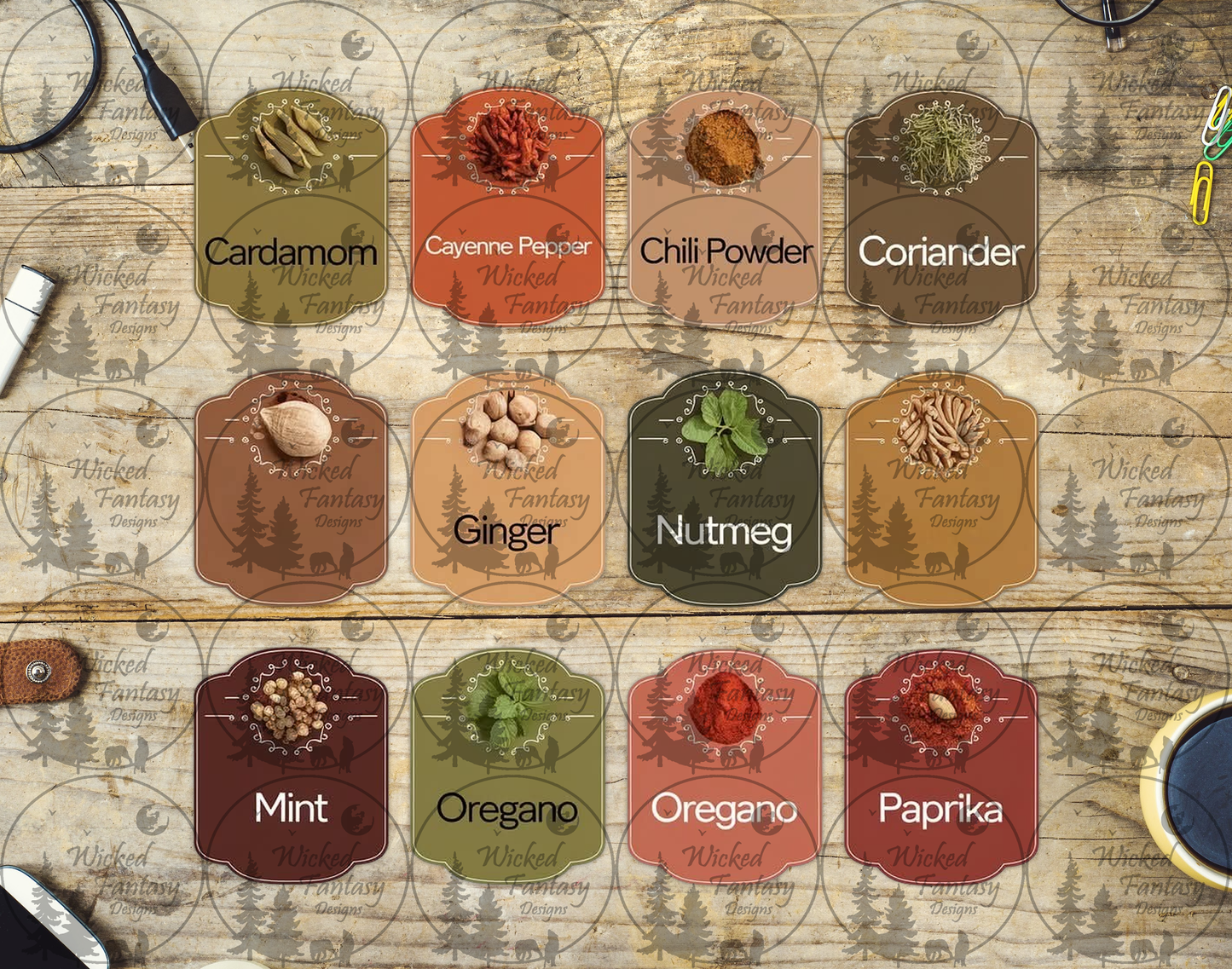 UVDTF Spice Labels 10"x10"