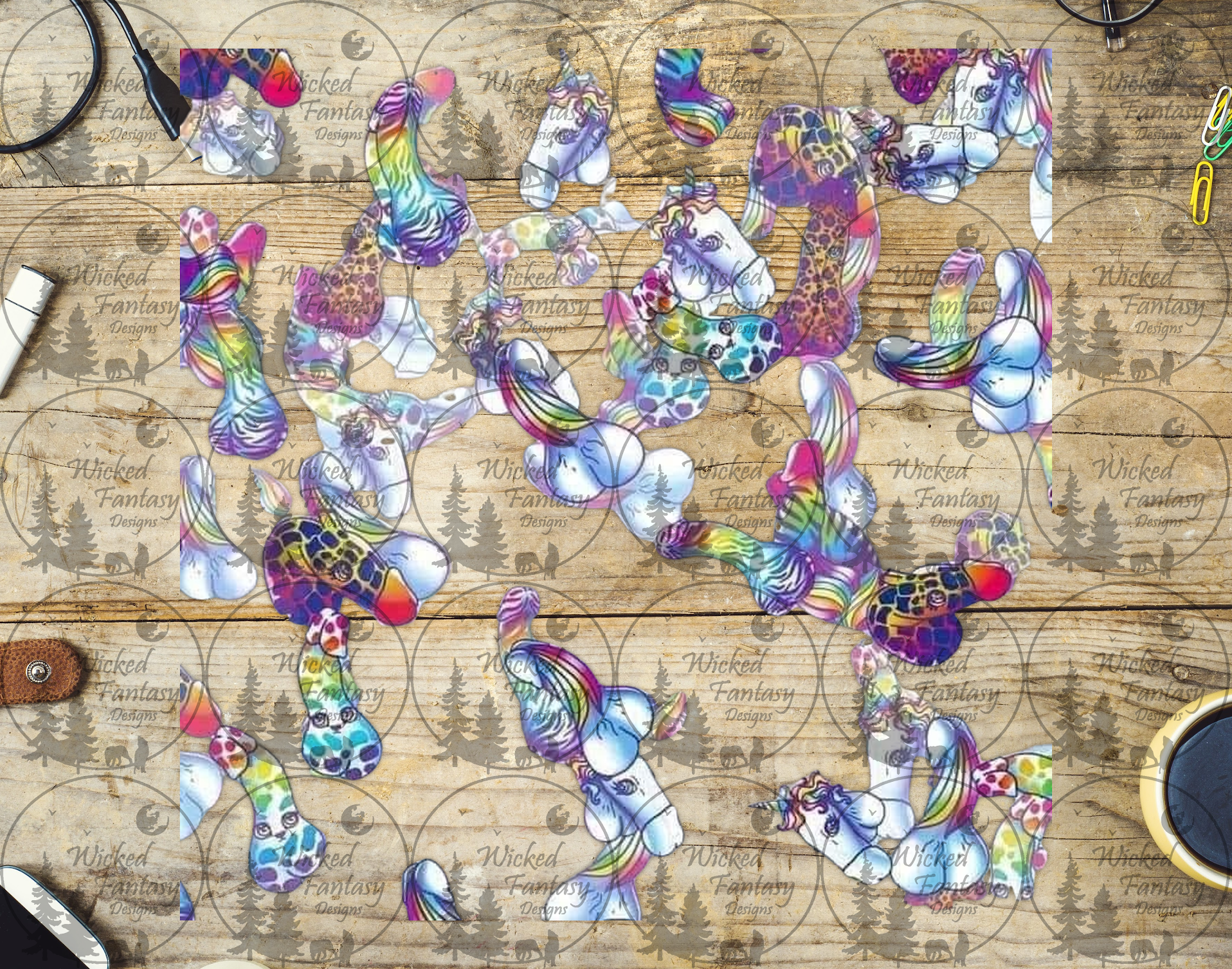 UVDTF Rainbow Peens 20oz 30oz 10"x10" – Wicked Fantasy Designs