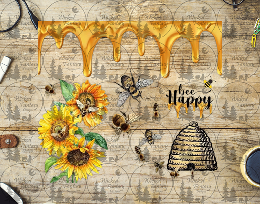 UVDTF Bee Happy 20oz 30oz 10"x10" Element