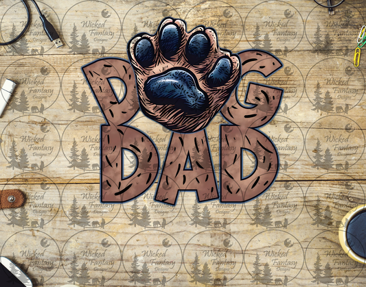 UVDTF Dog Dad with Paw