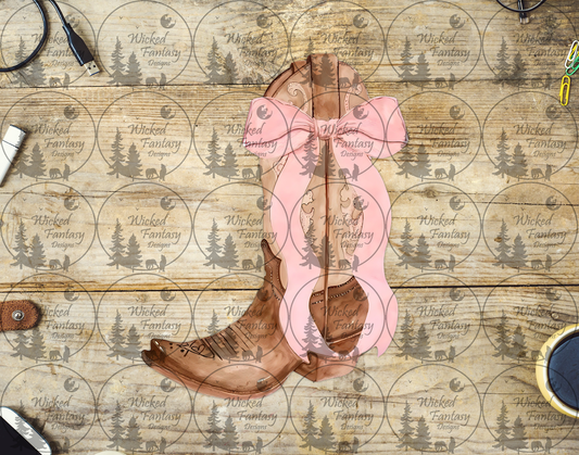 UVDTF Coquette Cowgirl Boot and Bow