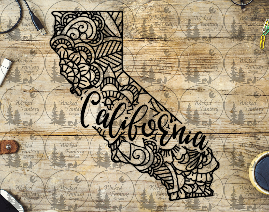 UVDTF California Line Art