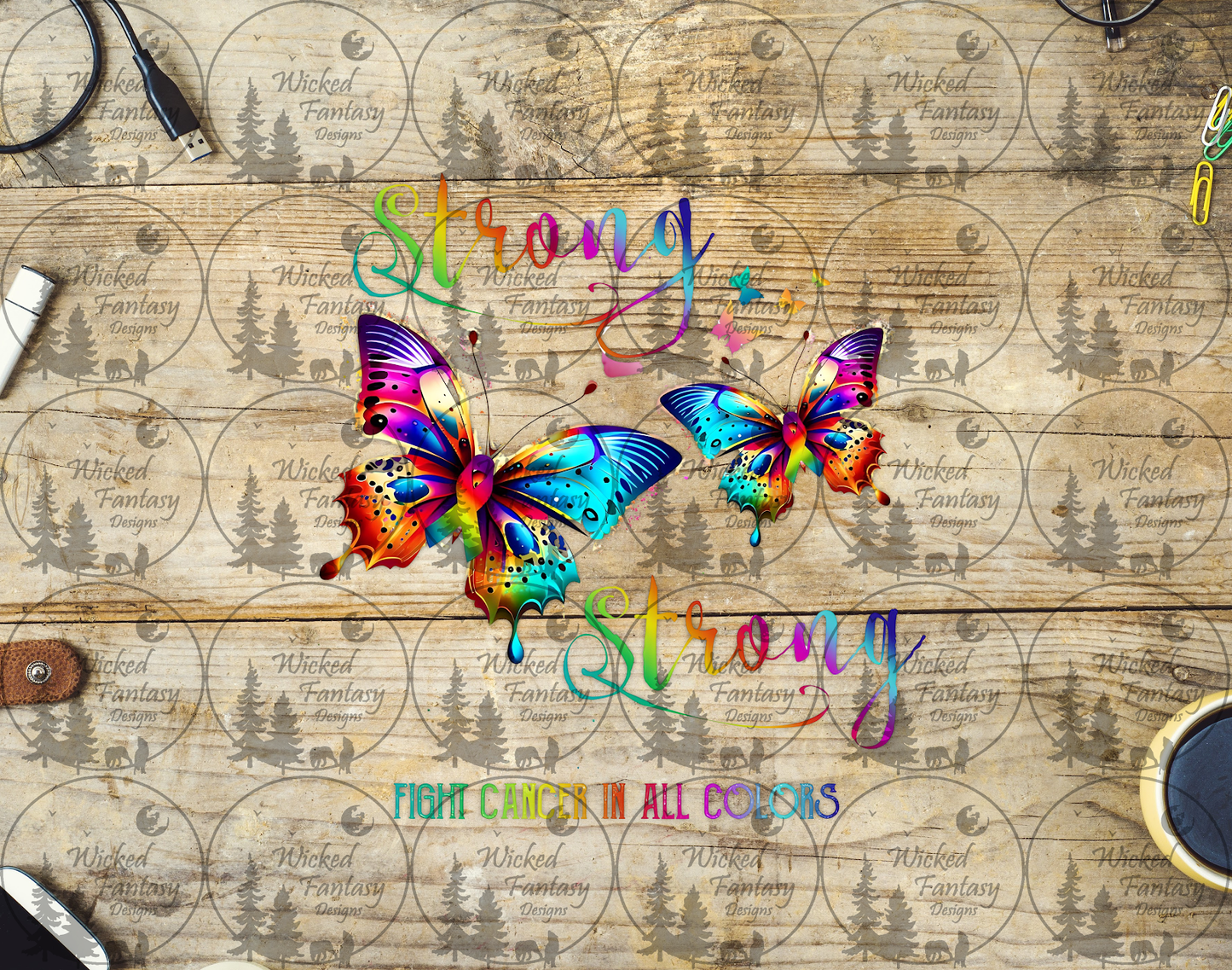 UVDTF Strong Fight Cancer in All Colors Butterflies