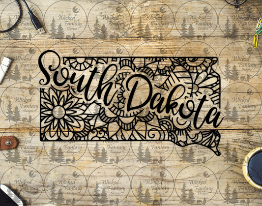 UVDTF South Dakota Line Art