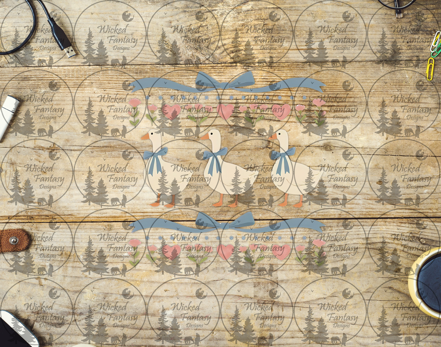 UVDTF Vintage Geese and Bows