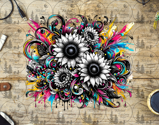 UVDTF Neon Graffiti Sunflowers