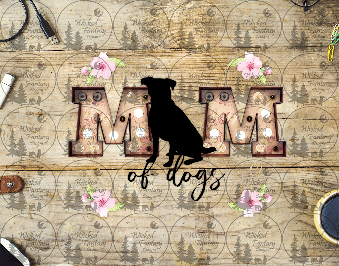 UVDTF Mom of Dogs Silhouette