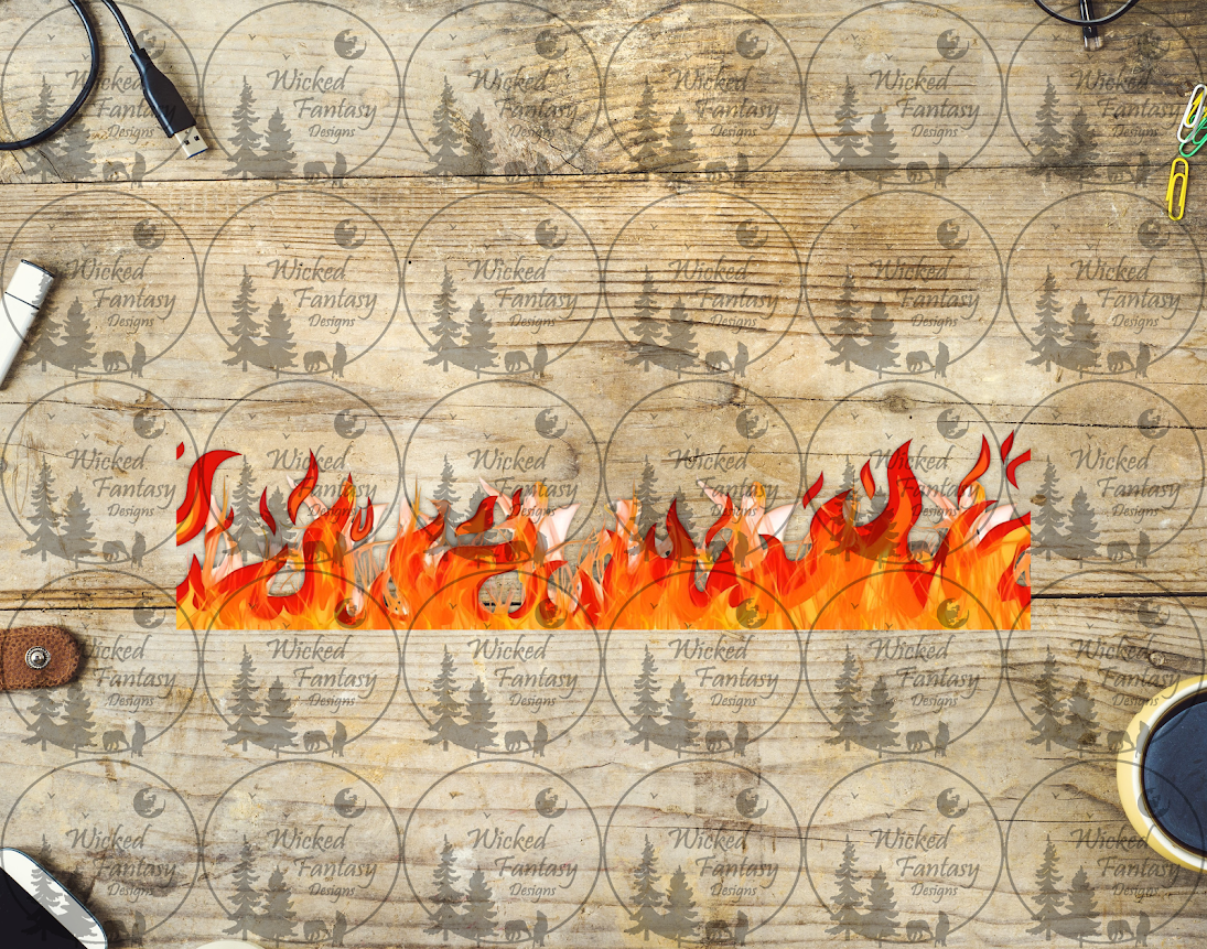 UVDTF Illustrated Flames Border Element 11"