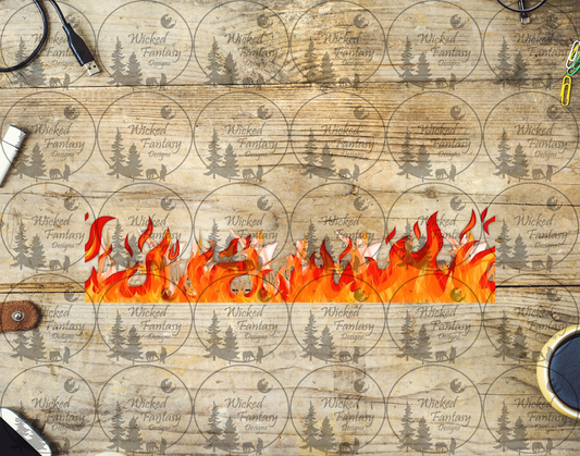 UVDTF Illustrated Flames Border Element 11"