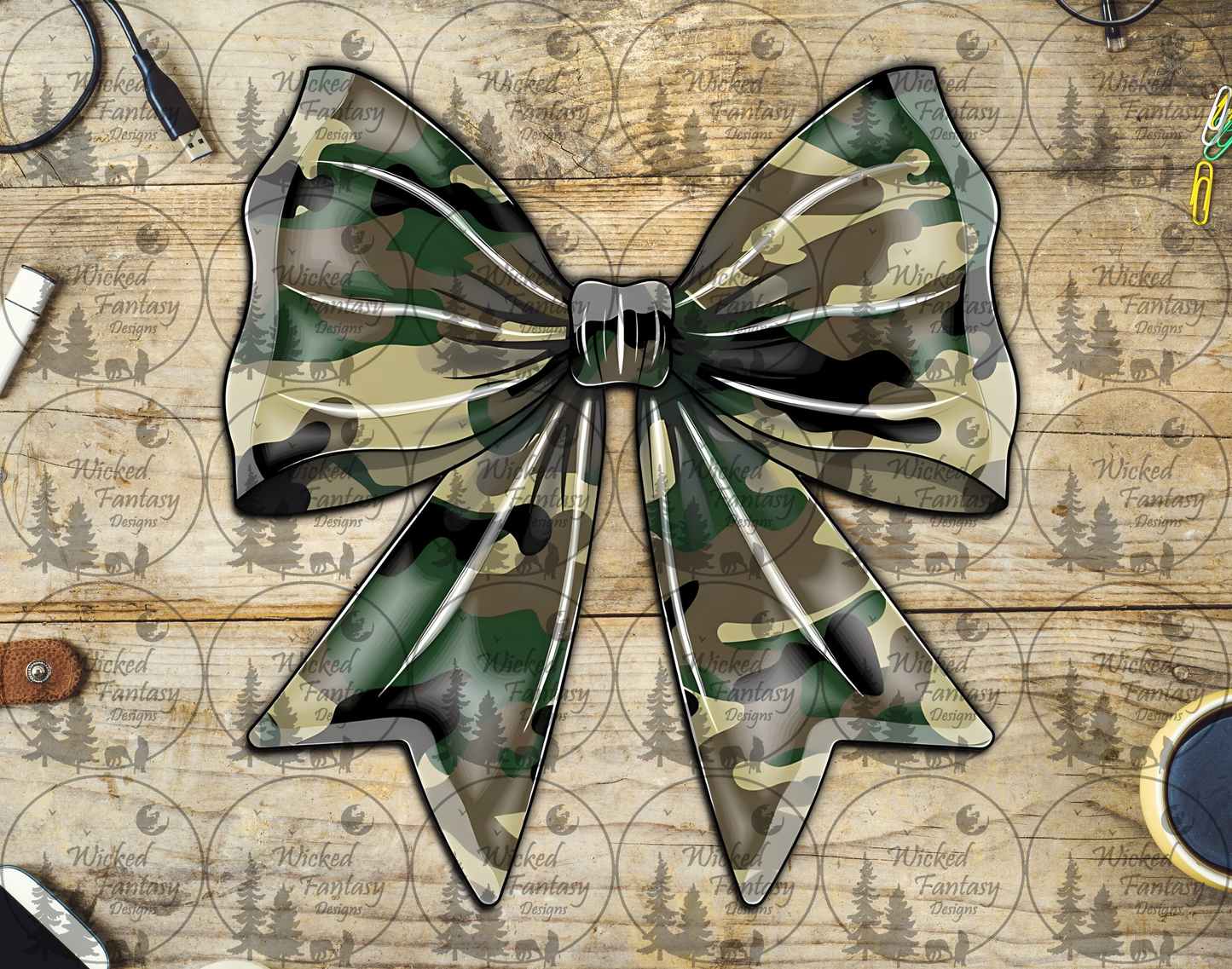 UVDTF Camo Illustrated Bow