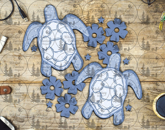 UVDTF Dusty Blue Sea Turtles