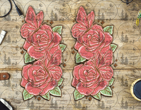 UVDTF Pink Roses and Butterflies