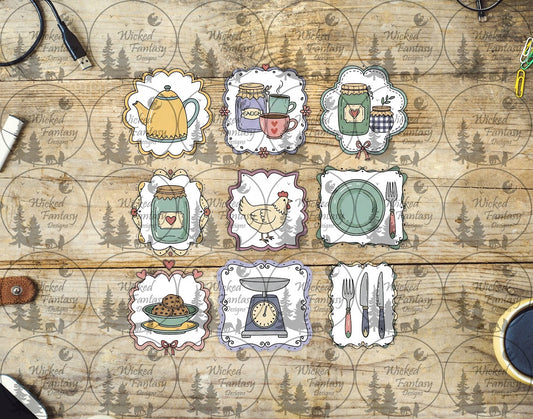 UVDTF Vintage Cottage Core Stamps  6x7"
