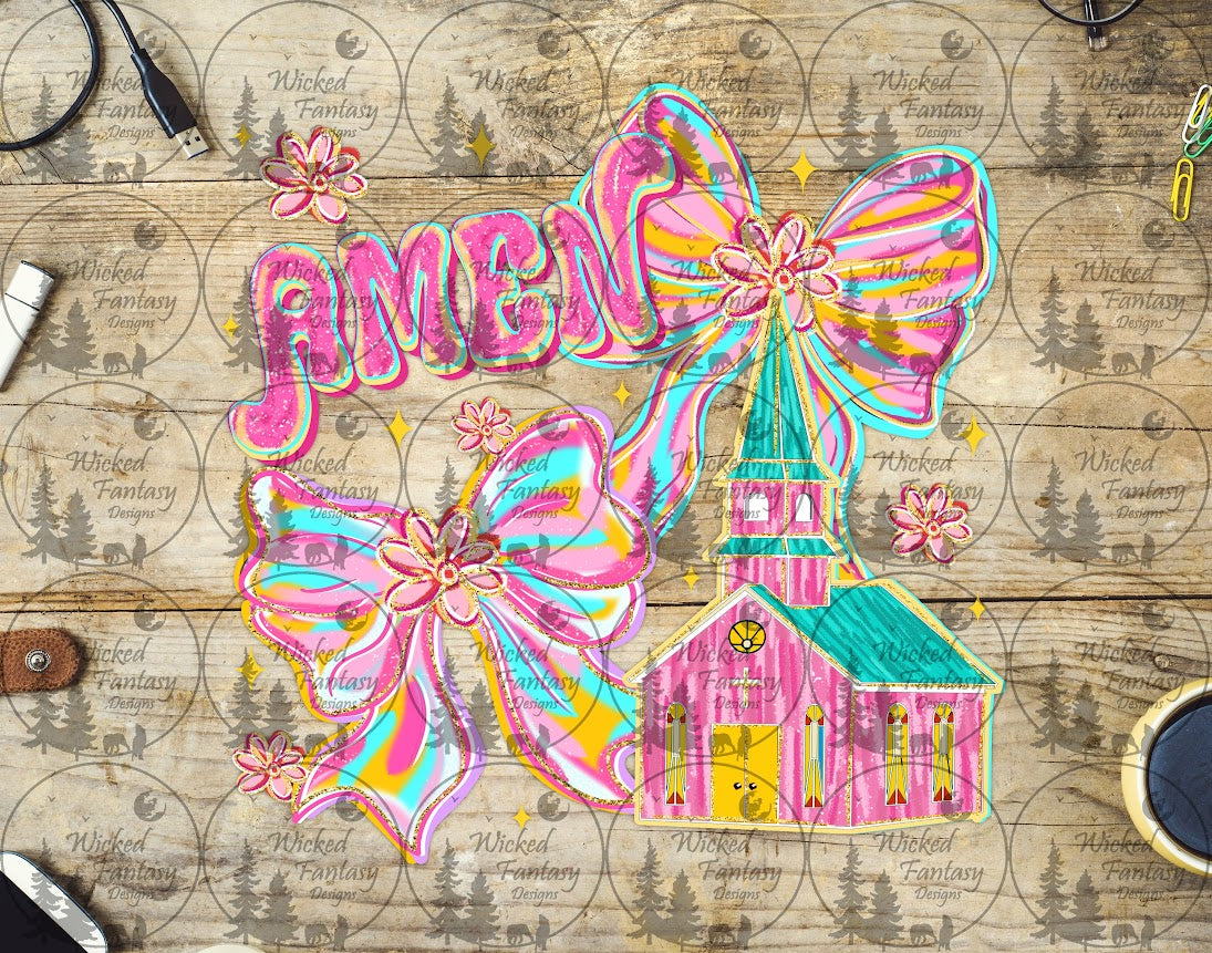 UVDTF Amen Brushstroke Bows