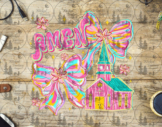 UVDTF Amen Brushstroke Bows
