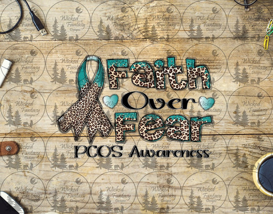 UVDTF Faith Over Fear PCOS Awareness Teal