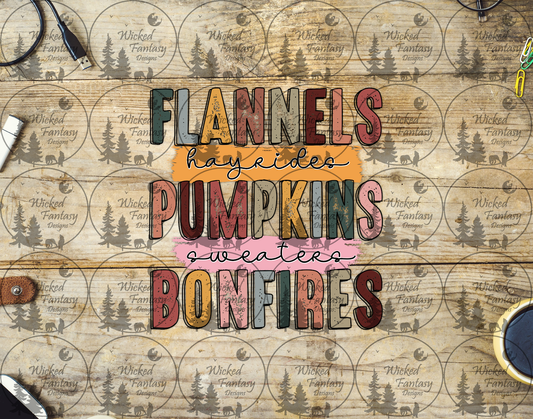 UVDTF Flannels Hayrides Pumpkins Sweaters Illustrated