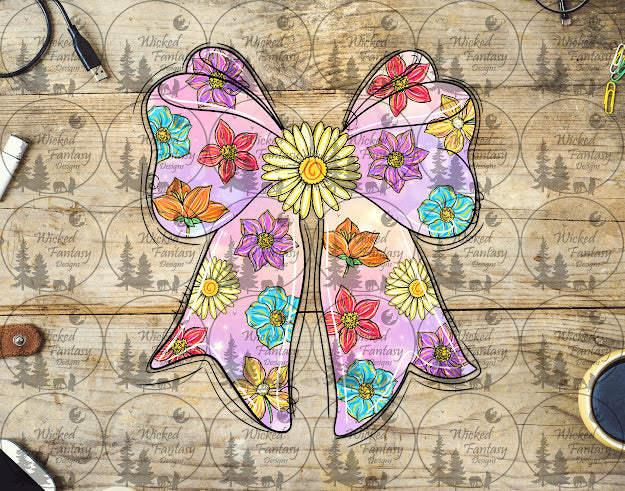 UVDTF Spring Flowers Bow