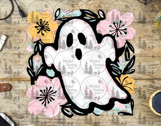 UVDTF Ghost with Pink and Yellow Florals