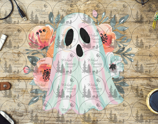 UVDTF Pastel Ghost with Coral Flowers