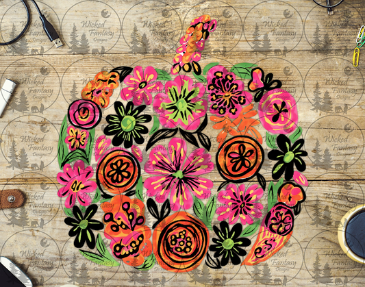 UVDTF Floral Pumpkin