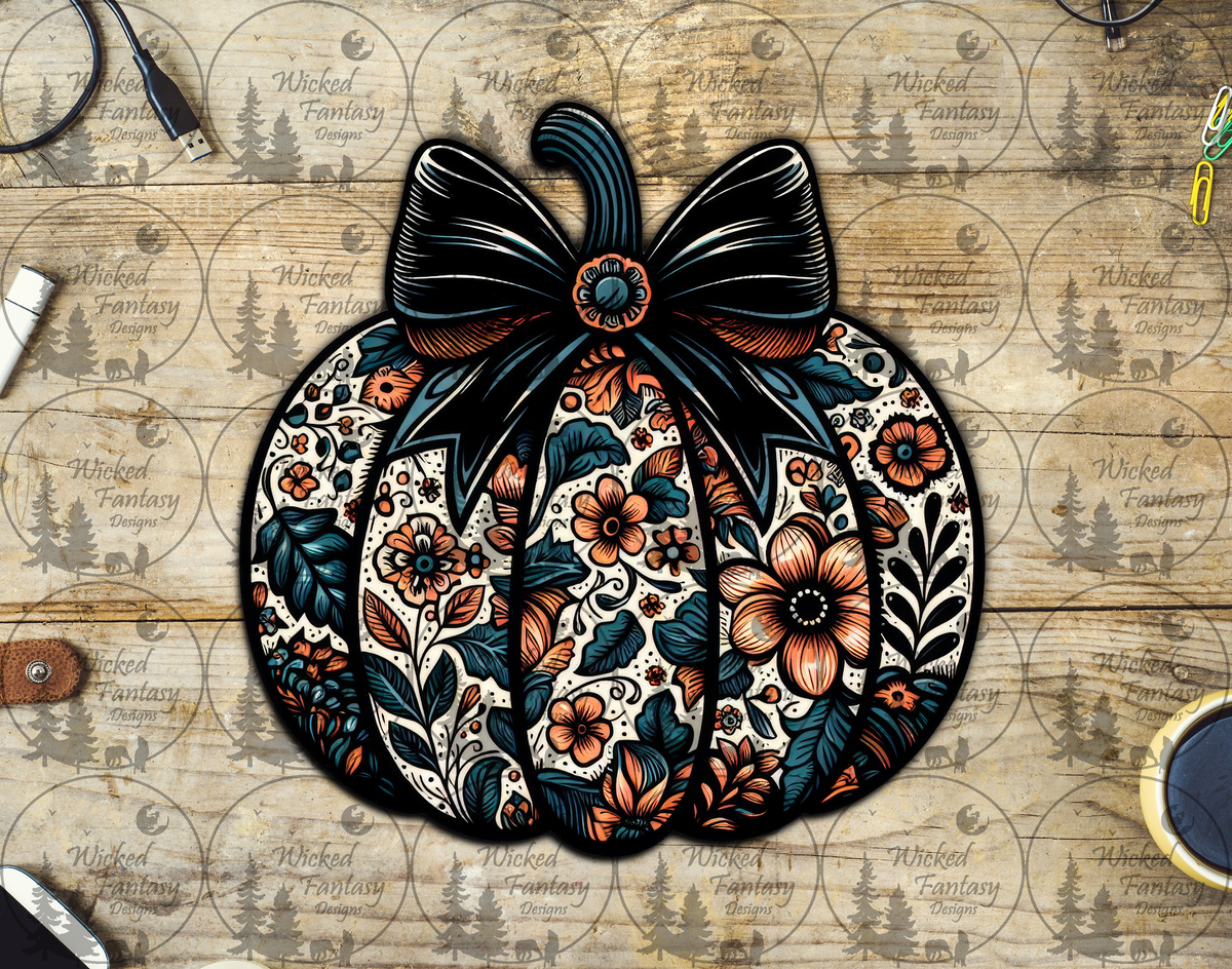 UVDTF Folk Art Pumpkin and Bow