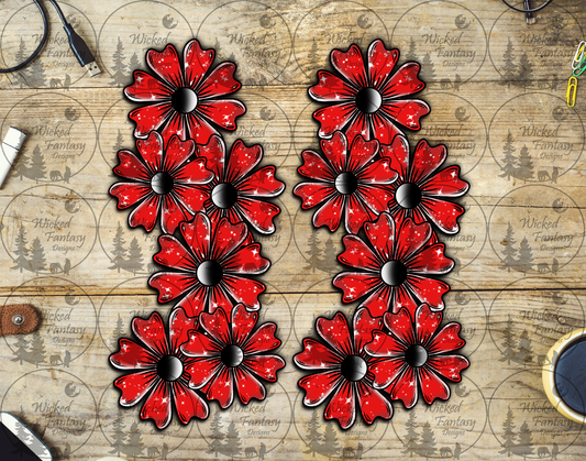 UVDTF Red Florals Vertical Element