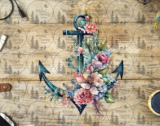 UVDTF Anchor with Flowers