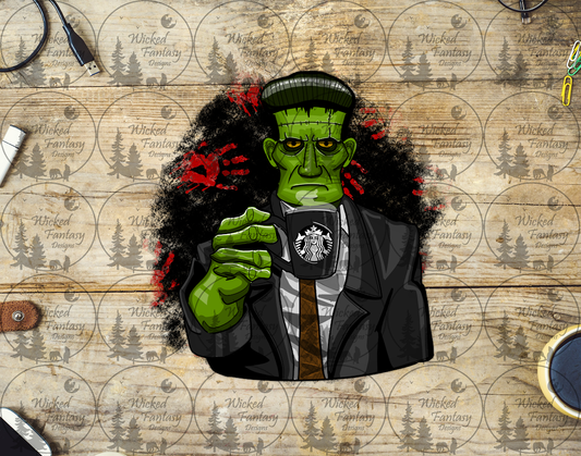 UVDTF Frankenstein Sipping Coffee