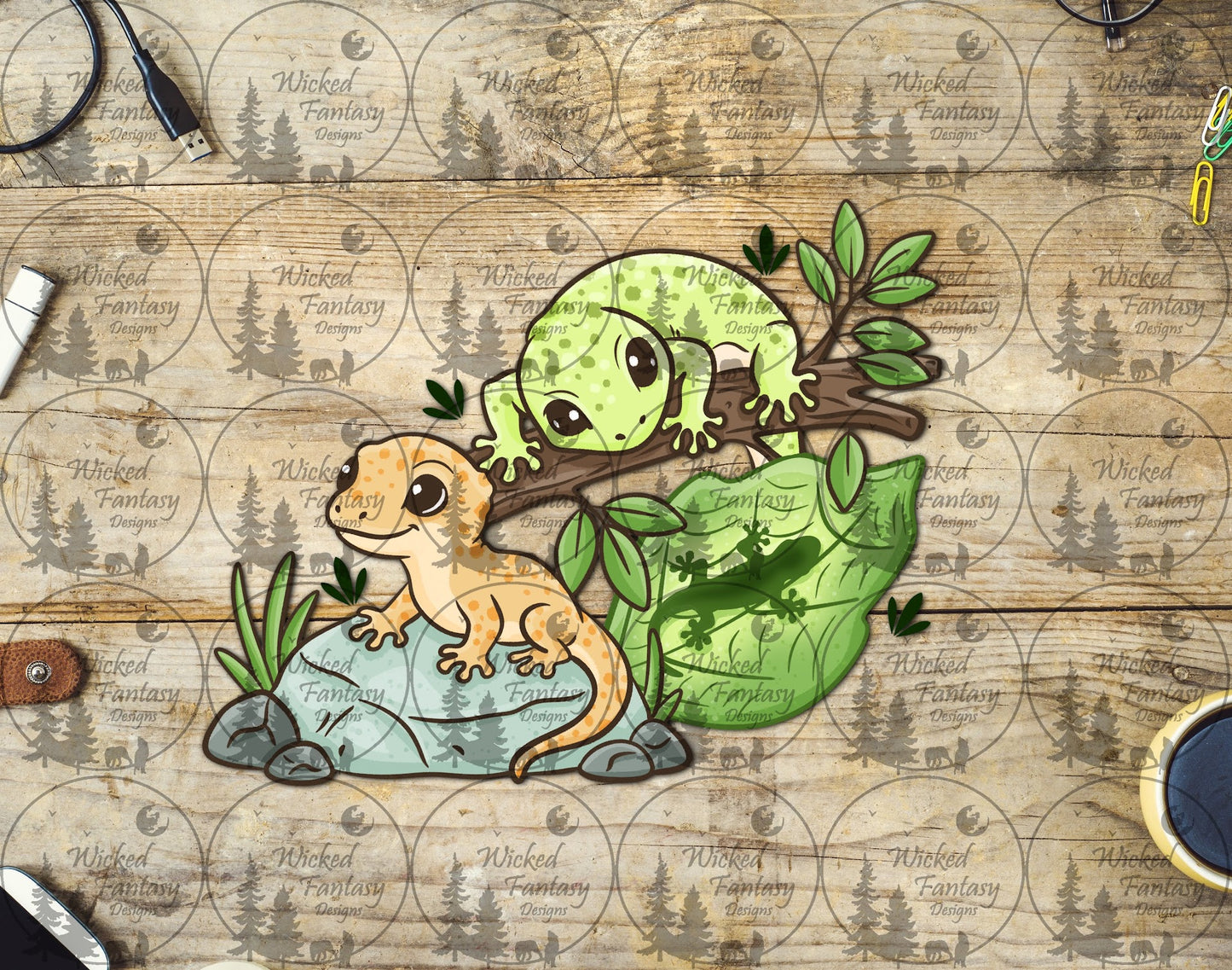 UVDTF Gecko Forest Trio