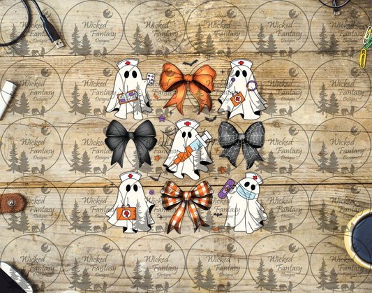 UVDTF Ghost Nurses and Bows 6"x7" Element